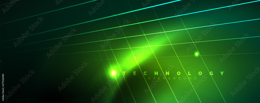 Obraz premium Vector neon light lines concept, abstract background