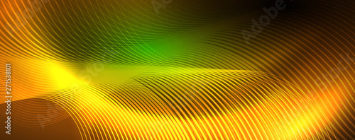 Shiny neon lines template - northern lights glowing blur lines. Futuristic style glow neon 80s disco club or night party techno template