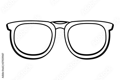 Fashion sunglasses accesory cartoon in black and white
