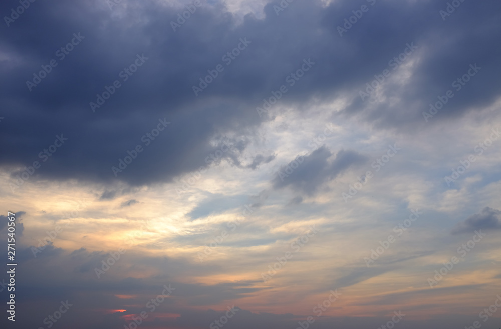 Dark Clouds on sky at the evening.