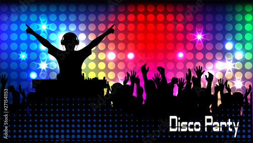 club life dj on the dance floor vector illustration