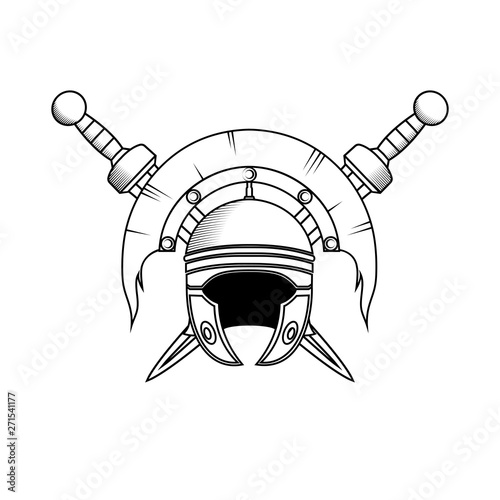 Fotografie, Obraz roman centurion helmet vector illustration