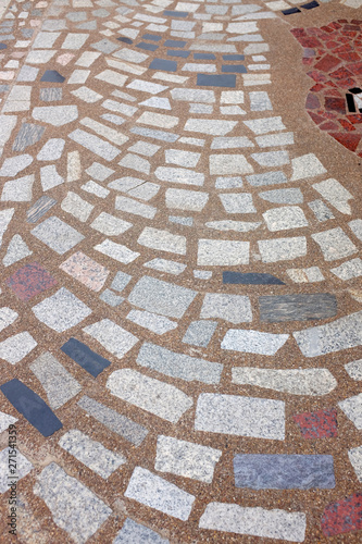 arble brick on gravel surface floor texture background