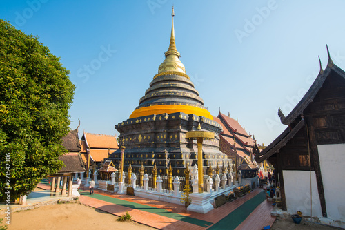 Wat Phra That Lampang Luang an iconic Buddhist temple was founded in the 13th century, One of the best examples of Lanna architecture in Lampang province of Thailand.