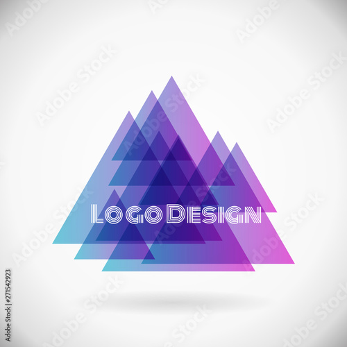 Design element, color trinagles. Vector background illustration photo