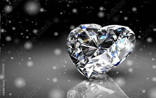 Shiny white diamond illustration .3D rendering. high resolution 3D image 