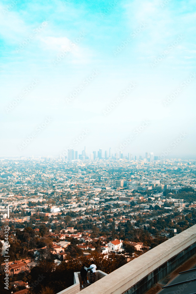 Fototapeta premium Top View Over Los Angeles California From Griffith Observatory