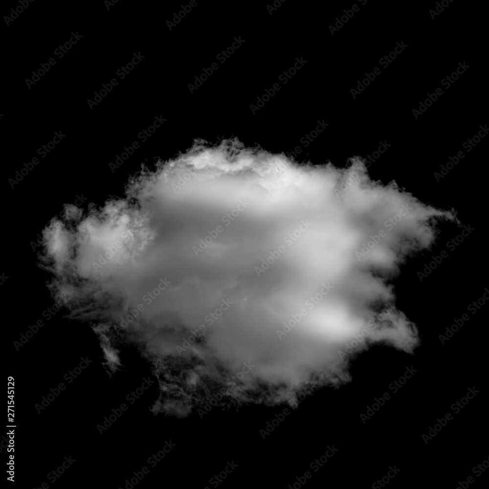White cloud isolated on a black background realistic cloud. White cloud isolated on a black background realistic cloud.