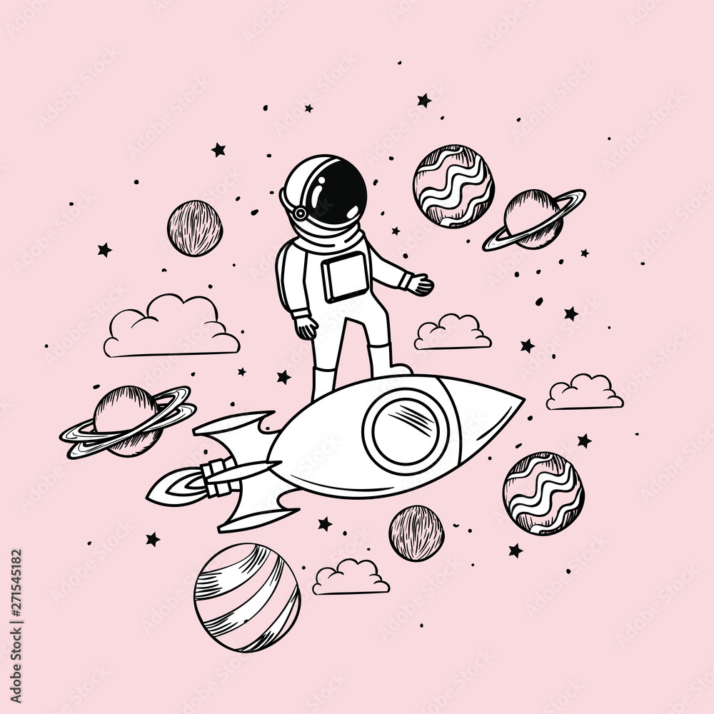 Easy Astronaut Drawing - YouTube