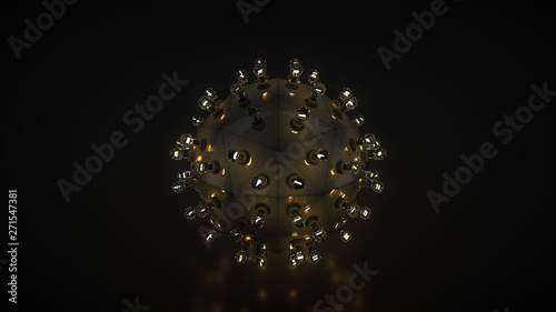 Metalic sphere with incande...
