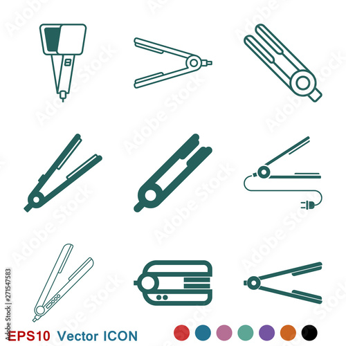 Hair straighten icon. Female accessories icons for mobile concept and logo