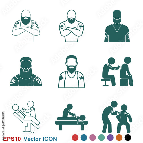 Body tattoo icon logo, illustration, vector sign symbol for design