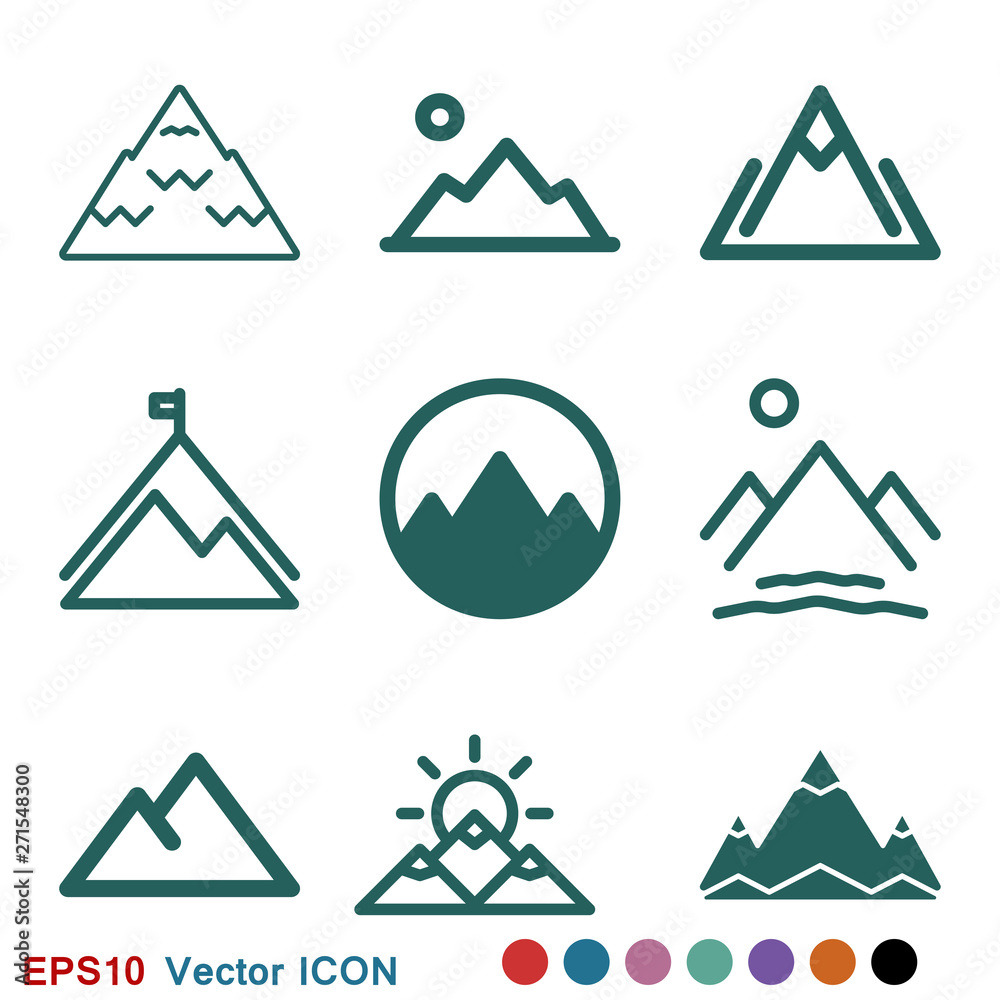 Mountain icon logo, illustration, vector sign symbol for design Mountain icon logo, illustration, vector sign symbol for design