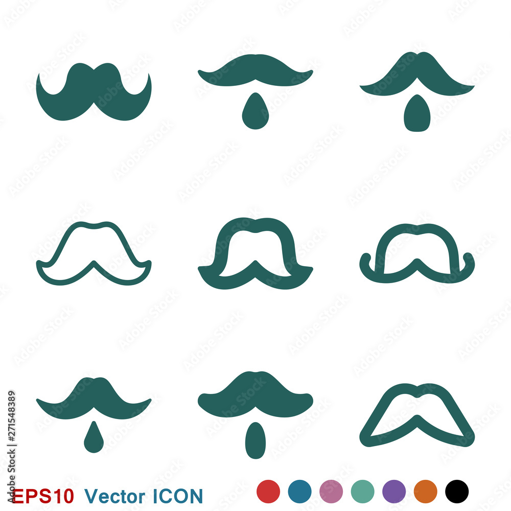 Mustache icon logo, illustration, vector sign symbol for design Mustache icon logo, illustration, vector sign symbol for design