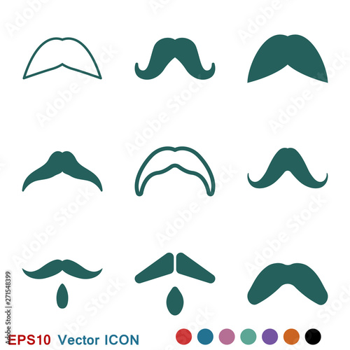 Mustache icon logo  illustration  vector sign symbol for design
