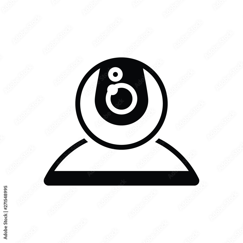 Black solid icon for webcam cctv Black solid icon for webcam cctv