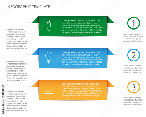 Three color steps info graphic template