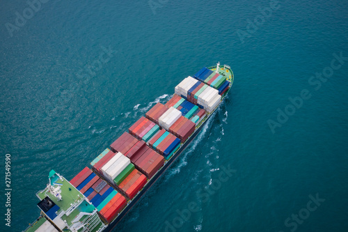 Ship of Business Logistics Cargo concept and the map global partner connection of Container Cargo freight ship for Import Export ,which The logistic and transportation of International,Aerial view