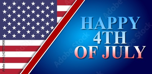 Happy 4th Of July USA Independence Day Header Or Banner Background. 