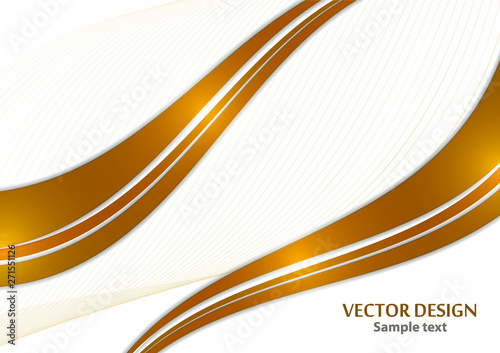 Abstract curved wavy lines with shadow, smooth stripe. Colorful shiny waves with lines created with the blend tool.