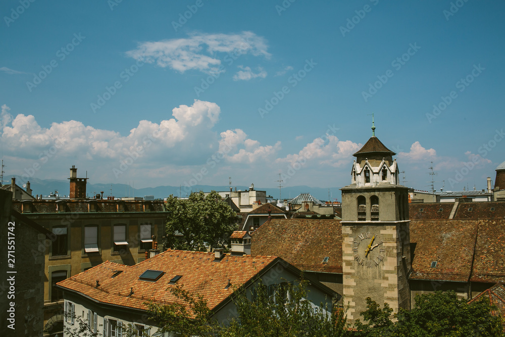 Rooftops of Geneva in summer