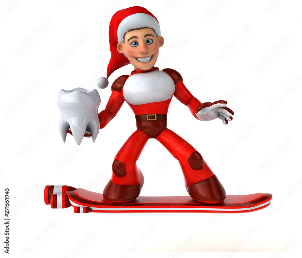 Fun Super Santa Claus - 3D Illustration Fun Super Santa Claus - 3D Illustration
