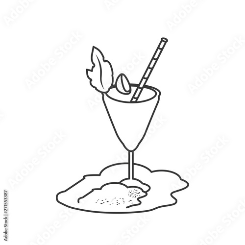 delicious fresh cocktail cup icon