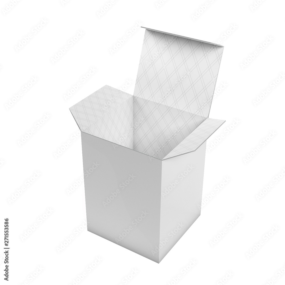 White paper box. 3d rendering illustration isolated White paper box. 3d rendering illustration isolated