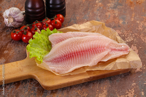 Raw tilapia fish