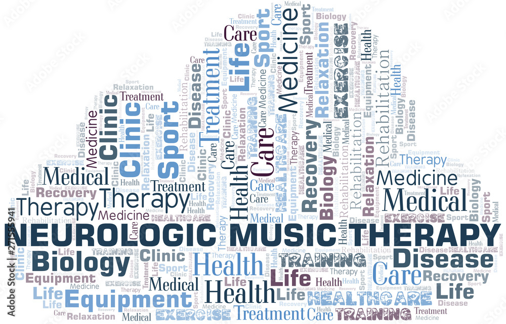Obraz premium Neurologic Music Therapy word cloud. Wordcloud made with text only.