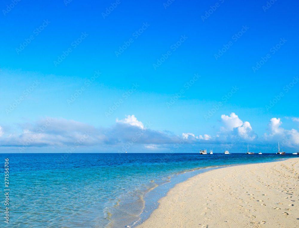 Beautiful sky and blue sea