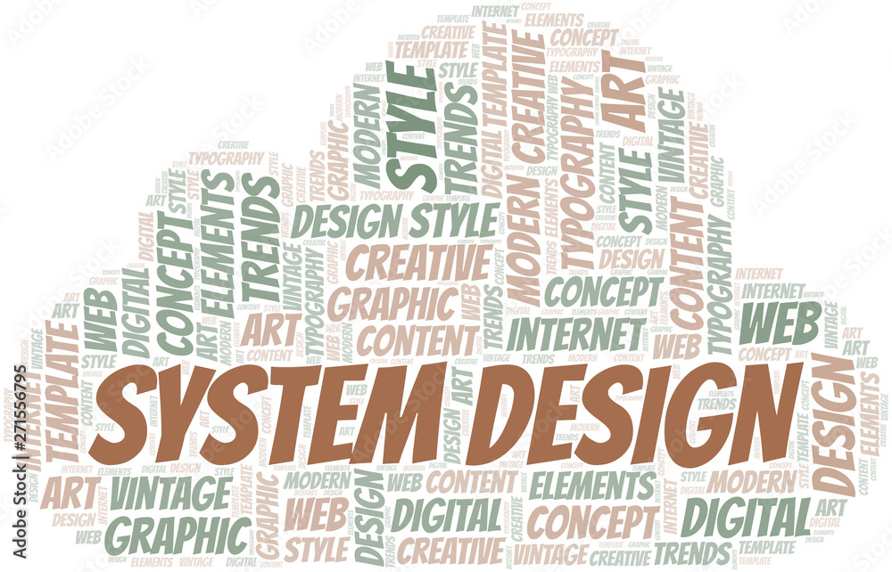Obraz premium System Design word cloud. Wordcloud made with text only.
