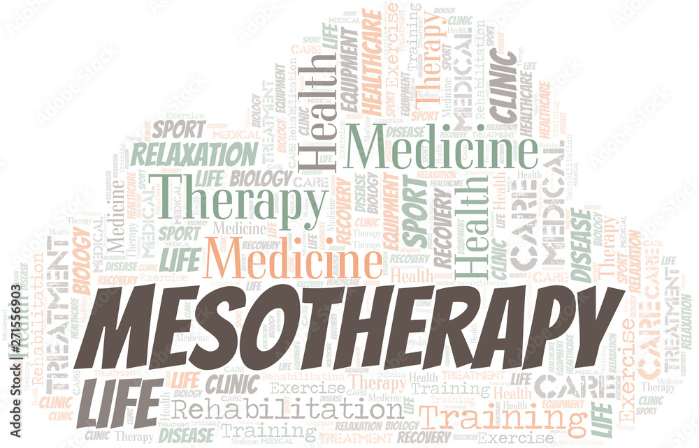 Obraz premium Mesotherapy word cloud. Wordcloud made with text only.