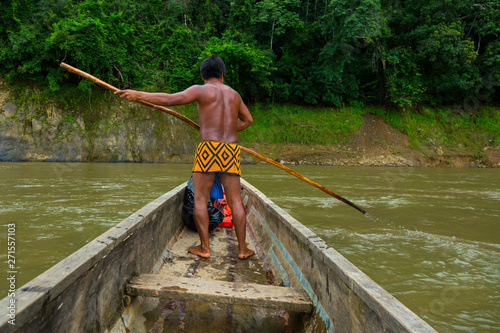Embera Ethnic Group Community, Chagres River, Chagres National Park, Colon Province, Panama, Central America, America
