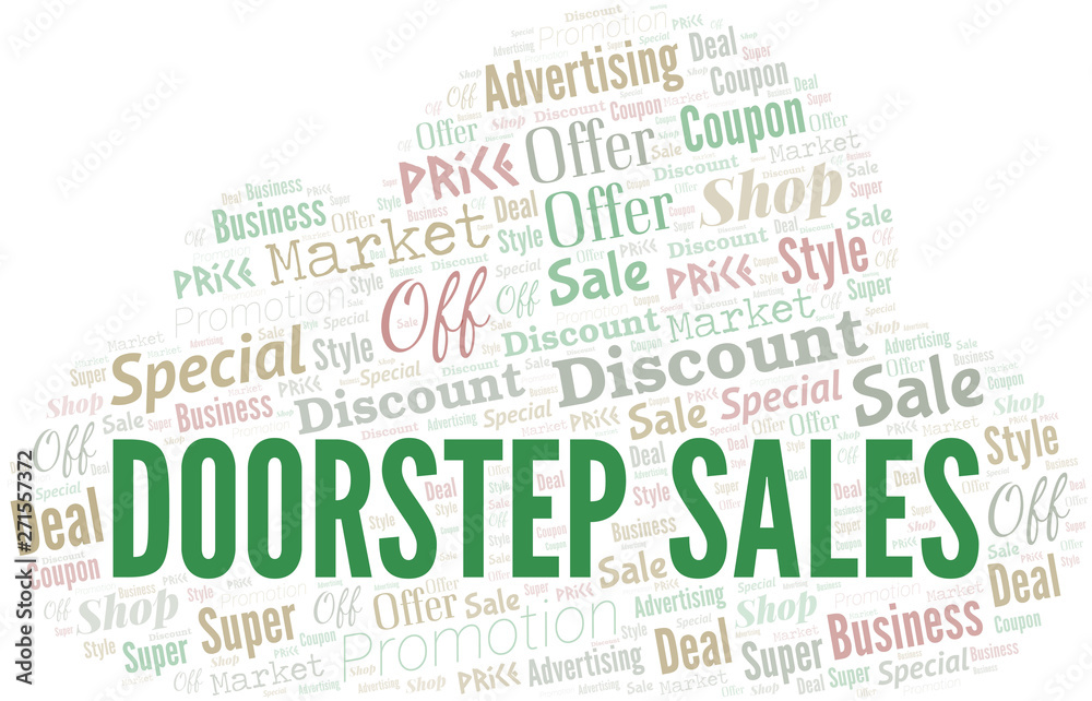 Doorstep Sales Word Cloud. Wordcloud Made With Text.
