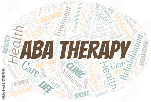 Aba Therapy word cloud. Wordcloud made with text only.