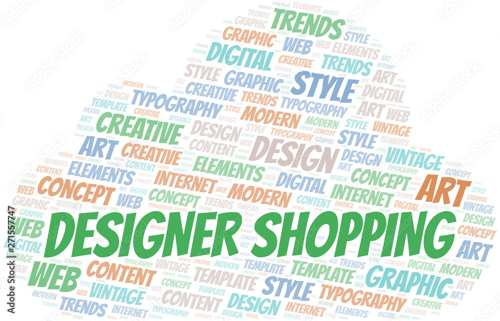 Obraz premium Designer Shopping word cloud. Wordcloud made with text only.