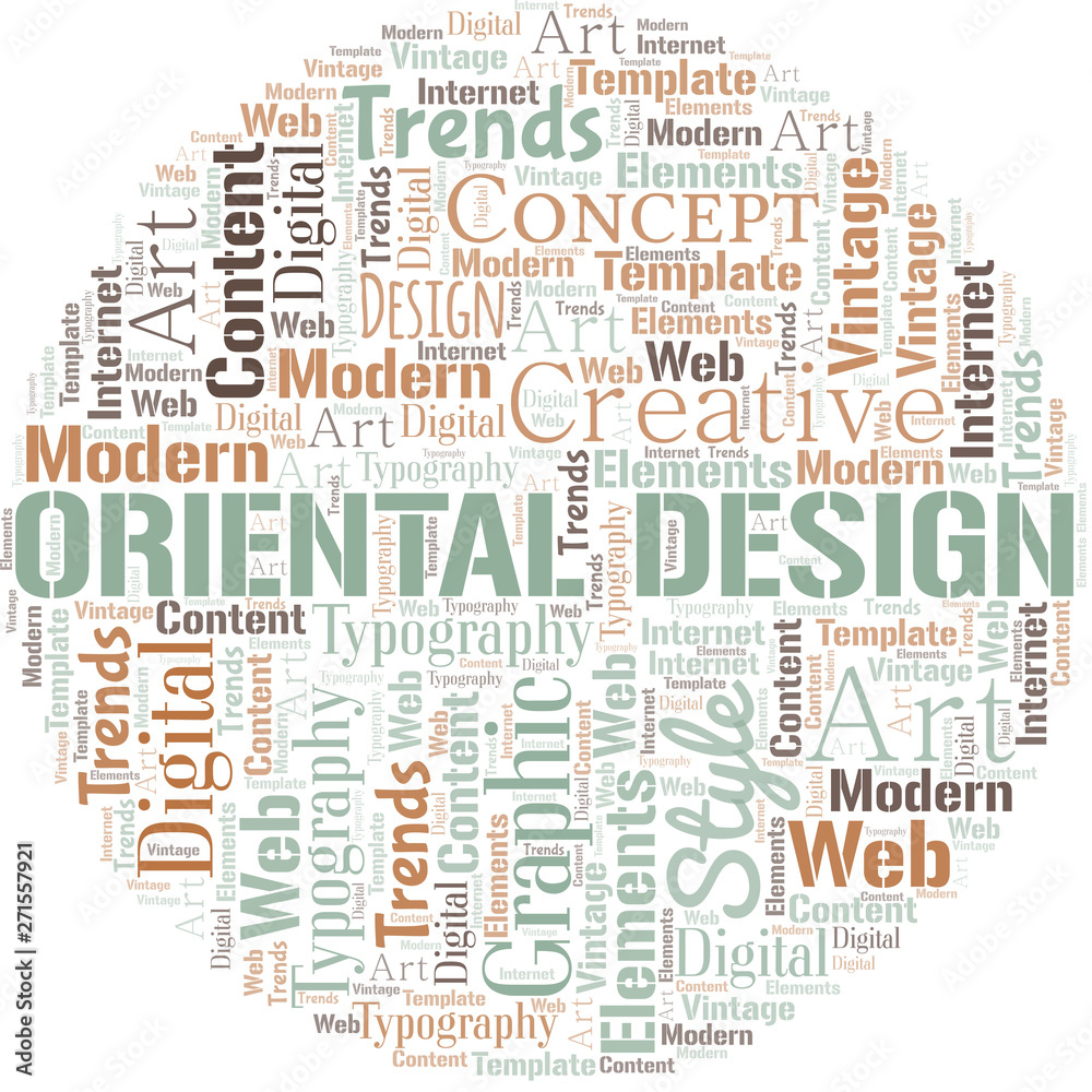 Oriental Design word cloud. Wordcloud made with text only. Oriental Design word cloud. Wordcloud made with text only.