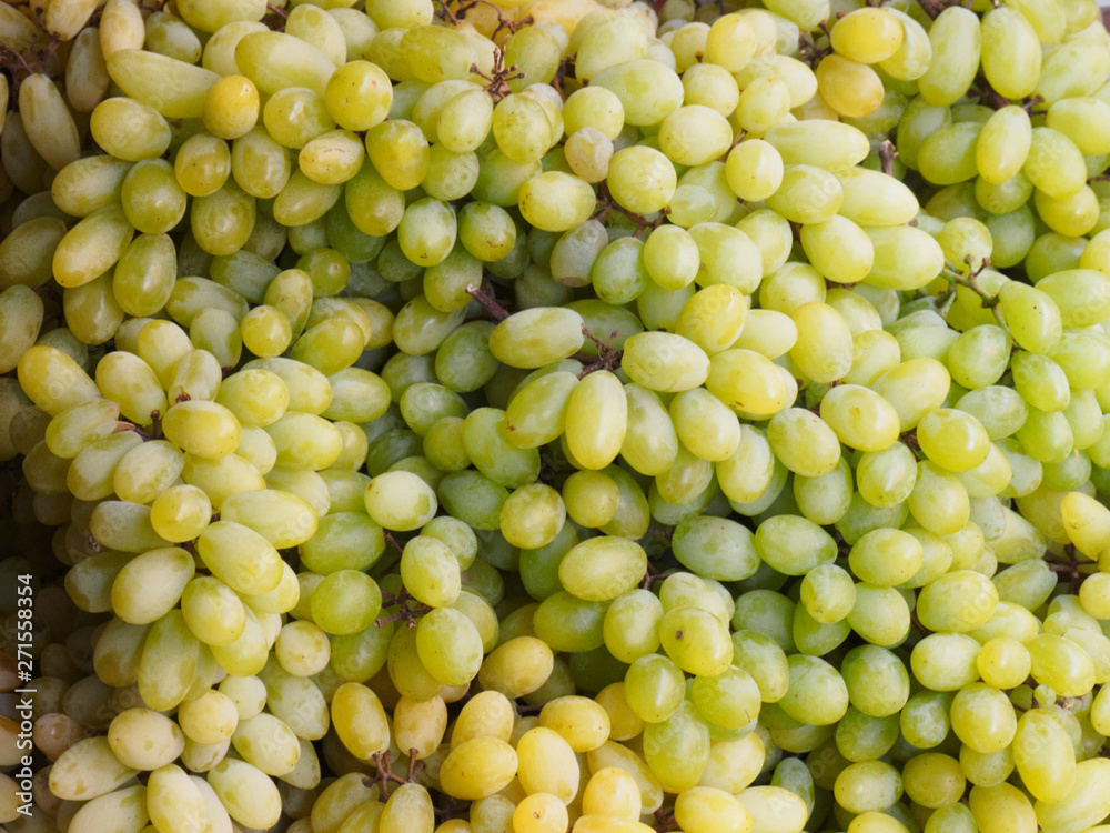Green grapes on the market in Kochi, Kerala, India