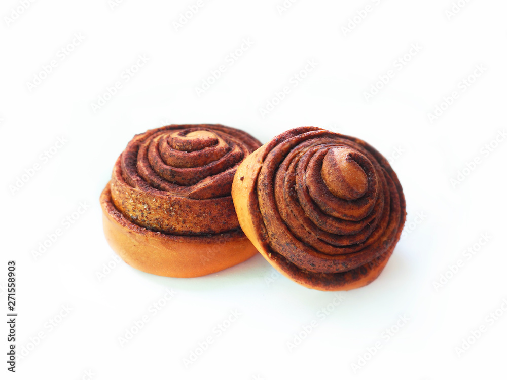 Fototapeta premium Cinnamon rolls. Sweet homemade baking. Kanelbulle swedish dessert