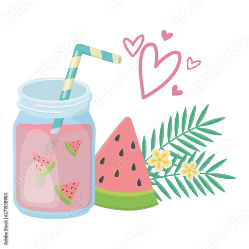 Watermelon juice drink design vector illustration