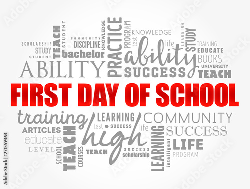 First day of school word cloud collage  education concept background
