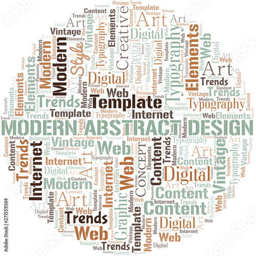 Modern Abstract Design word cloud. Wordcloud made with text only.