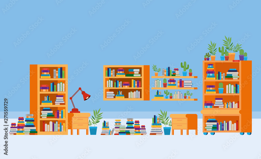 Home study room with books design Home study room with books design