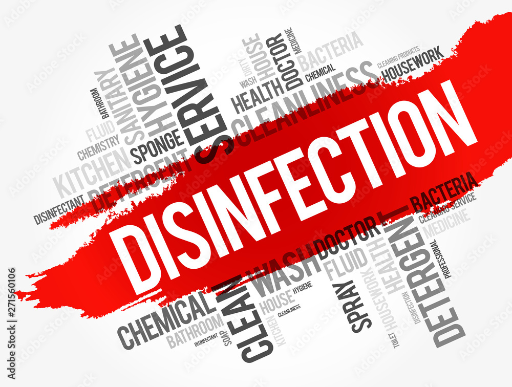 Disinfection word cloud collage, health concept background Disinfection word cloud collage, health concept background