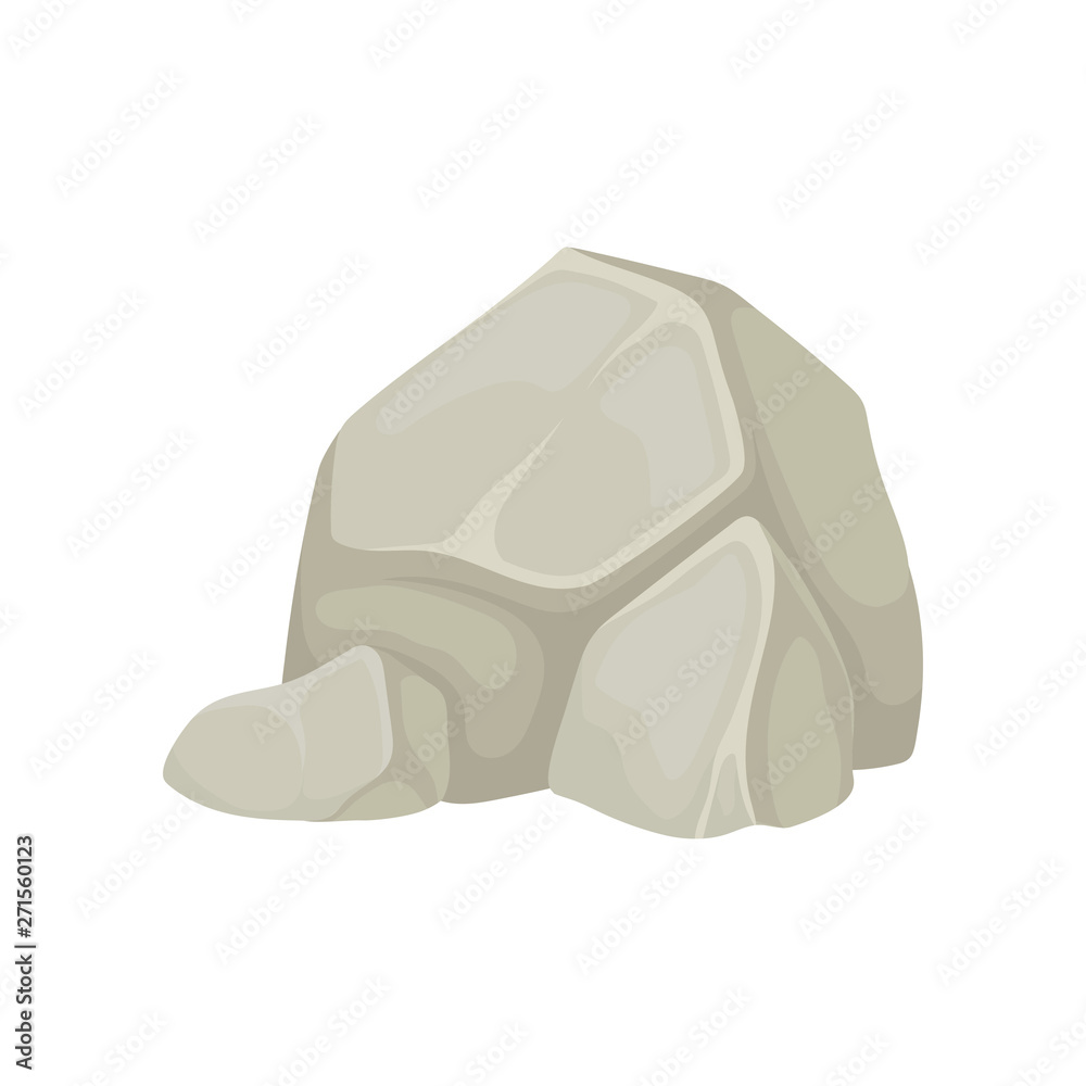 Two small stones near the big one. Vector illustration on white background. Two small stones near the big one. Vector illustration on white background.
