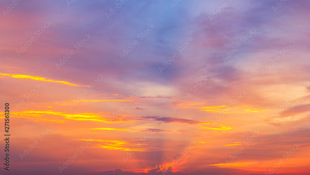 Panorama twilight sky and cloud at sunset background