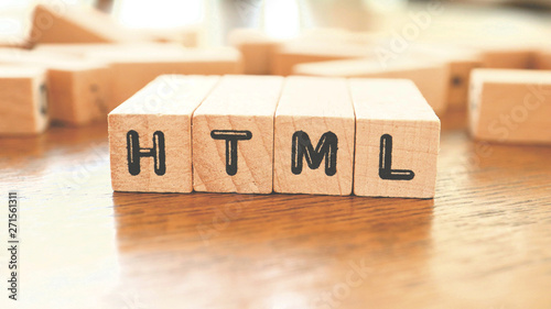 Wooden Text Block of HTML