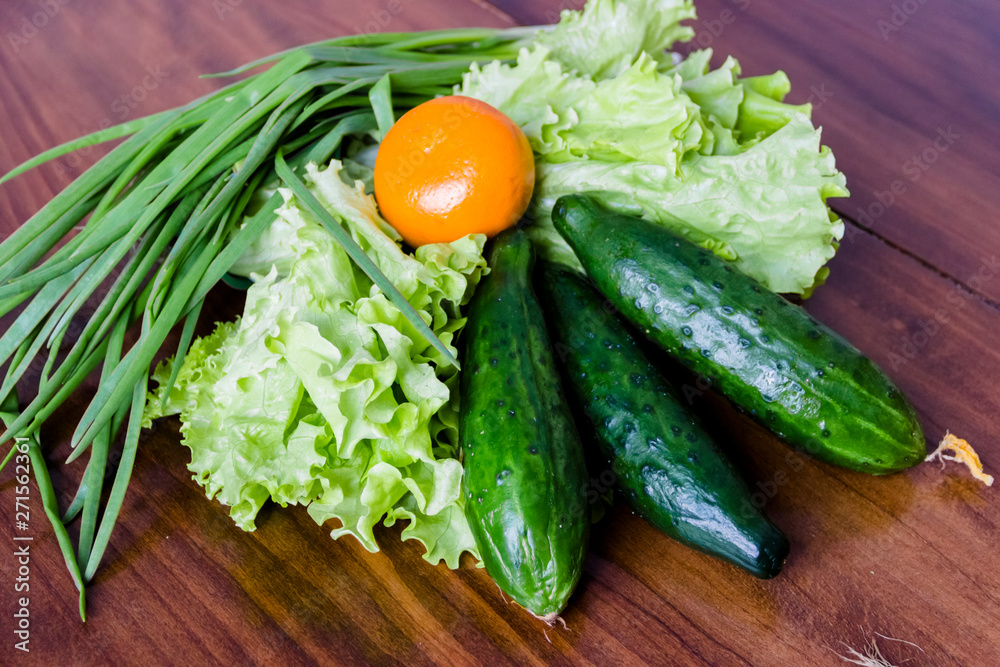 Fresh green lettuce salad - healthy food