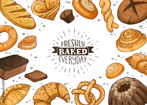 Fresh Bread Poster Vector Ilustration